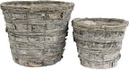 Admired By Nature Grey 6" and 8" w/Soft Liner Rustic Birch Tree Bark Pot