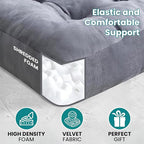 NEST & LOOM Floor Cushions - Floor Chair Pillow, Meditation Cushion, Square Large Floor Pillow, Solid Thick Tufted Floor Pillow - Grey - 21.65" x 21.65"