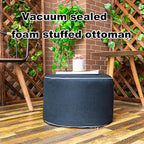 Outdoor Ottoman Outdoor Ottomans for Patio 19x12 Inches Modern Lightweight Foam Stuffed Pouf Outdoor Footstool Footrest Foot Stool Waterproof (Navy Blue)