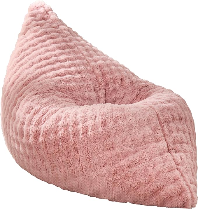 Hobestluk 3 in 1 Bean Bag Chair Giant Bean Bag Chairs for Adults with Bubble Cover Convertible Bean Bag Floor Cushion with Machine Washable Cover for Living Room (Bubble Pink)
