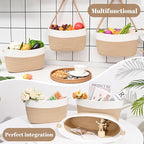 Hanging Basket, 3-Tier Wall Baskets, Over the Door Organizer with 4 Hooks, Hanging Baskets for Organizing, Woven Storage Basket Behind the Door for Nursery, Bedroom, Living Room, Kitchen