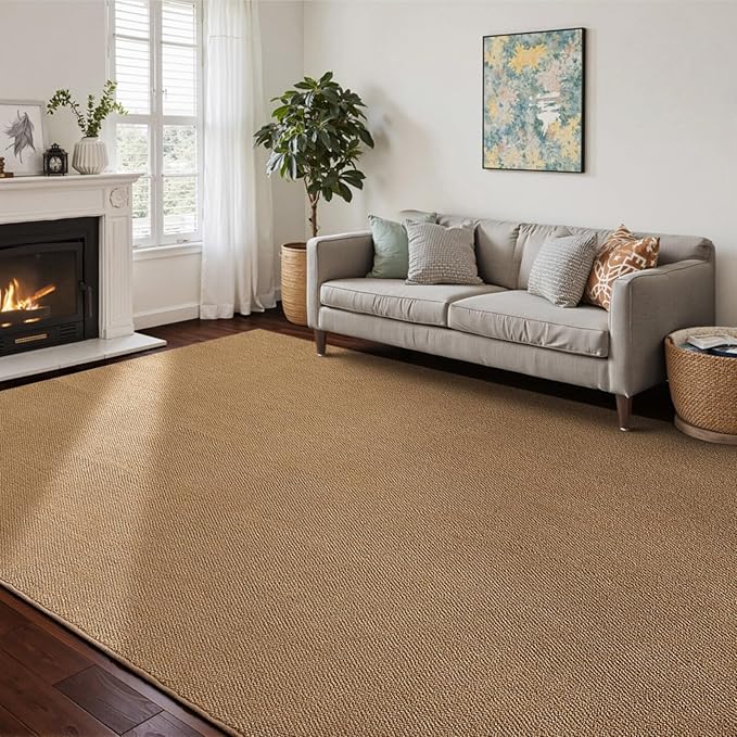 Washable Area Rug 5x7 Feet Brown Non Slip Living Room Kitchen Rugs Indoor Entryway Rug Floor Carpet for Dining Living Room Bedroom