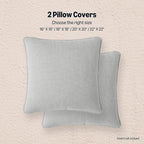 Amazon Basics Faux Linen Throw Pillow Covers with Hidden Zipper Closure, 22 × 22in, Light Gray, Pack of 2
