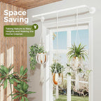 Bamworld Hanging Planters for Indoor Plants Plant Hanger Indoor Hanging Plant Holder Window Plants Shelves Metal Rod(Pot&Chains Not Included) 36.2in White
