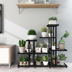 Plant Stand Indoor Corner Plant Stand Window Sill Plant Shelf for Bonsai Tree Live Plants Indoor Outdoor Metal Flower Rack for Apartment Decor Patio Decor, (6-Tier 16 Potted)