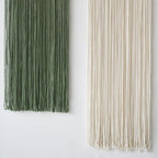 Flber 2 Pcs Macrame Wall Hanging Boho Decor Wall Tapestry Handmade Round Tassel 13.7" W x 51" L For Living Room Bedroom Headboard Decor