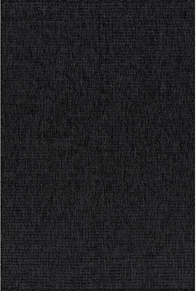 Beverly Rug Easy Jute Large Rug 9x12 Solid Washable Durable Outdoor Indoor Area Rugs for Living Dining Room Patio Office Stain Resistant Non Shedding Indoor Outside Carpet (9 x 12 Dark Gray)