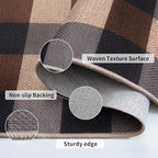 Tangsoo Checkered 4x6 Washable Easy Jute Area Rug for Patio,Non-Slip Black Brown Indoor Outdoor Rug,Modern Throw Mat Ultra Thin Carpet for Front Porch Kitchen Bedroom Foyer