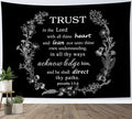 EOBTAIN Black and White Bible Verse Tapestry Wall Hanging Motivational Christian Scripture Quotes Wall Tapestries for Bedroom Rustic Floral Botanical Tapestry for Living Room Dorm Home Decor,80x60 Inch