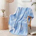 WRENSONGE Throw Blanket Diamond Bowknot Blue Soft Cozy Fluffy Warm Throw for Couch Sofa Bed Camping Picnic Travel Lightweight - 50"*60"