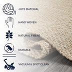 JONATHAN Y Espina Hand Woven Herringbone Chunky Jute Ivory Indoor Area Rug, 8x10, Bohemian, Cottage, Easy-Cleaning for Living Room, Bedroom, Kitchen, Pet Friendly, Non-Shedding (NFR101B-8)