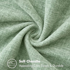MIULEE Pack of 2 Couch Throw Pillow Covers 18x18 Inch Greyish Green Farmhouse Decorative Pillow Covers with Stitched Edge Soft Chenille Solid Dyed Spring Pillow Covers for Sofa Bed Living Room
