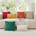 decorUhome Spring Throw Pillow Covers 12x20 Inch Set of 2, Soft Plush Faux Fur Wool Lumbar Rust Accent Couch Pillow Covers for Modern Farmhouse Bed Sofa Living Room