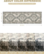 Washable Runner Rug 2x6 Runners for Hallways, Ultra-Thin Carpet Runners for Entryway Anti Slip Backing Runner Rugs for Kitchen Laundry Room Indoor Hallway (Black/Beige)