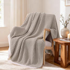 WRENSONGE Pineapple Stitch Throw Blanket, Sand Soft Cozy Fluffy Warm Hand Made Throw Blankets for Couch, Sofa, Chair, Bed, Camping, Picnic, Travel Lightweight Bed Blanket - 50"*60"