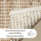 Chardin home 5x7 Jute Cotton Handwoven Area Rug | Braided Boho Farmhouse Rug in Natural Jute/Ivory | Rustic Vintage Floor Covering for Living Room, Bedroom, Kitchen, and Entryway