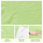 Baby Play Mat for Floor,1.3" Thick Elasti-Foam 50"×50" Playpen Mat for Tummy Time,Water Repellent Soft Coral Velvet for Toddler,Infant,Kids,Non-Slip Backing Safe for Crawling(Light Green)