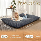Honeydak 3 in 1 Giant Bean Bag Chair Cover Only (No Filler) Convertible Bean Bag Lazy Floor Sofa Cover Without Filling Washable Versatile Stuffed Animal Storage for Bedroom Living Room(Dark Grey)