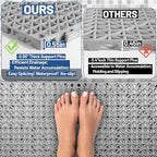 12PCS Drainage Interlocking Floor Tiles 11.8" x 11.8", Modular Interlocking Cushion Soft PVC Floor Non-Slip Splicing Waterproof Mat for Pool, Shower, Patio, Balcony, Bathroom, Kitchen, Yard（Grey）
