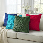 decorUhome Cozy Textured Euro Sham Throw Pillow Covers 26x26 Inch Set of 2, Soft Plush Faux Wool Teal Accent Couch Pillow Covers for Modern Farmhouse Sofa Bed Living Room