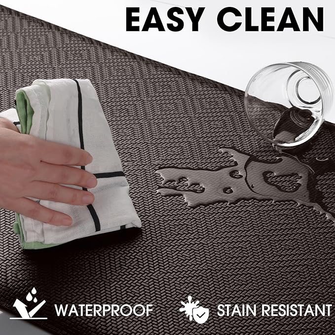 Mattitude Kitchen Mat Cushioned Anti-Fatigue Floor Mat Water Resistant Non-Slip Mats and Rugs Standing and Comfort Desk Mats for House Sink Office Laundry (Chocolate, 17.3"x60")
