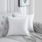FAVRIQ 22 x 22 Pillow Inserts (Set of 2) - 22 Inch Square Interior Sofa Throw Pillow Inserts with 100% Cotton Cover - Decorative Pillow Insert White Sofa Pillow