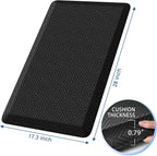 Mattitude 4/5 Inch Thick Kitchen Mat Cushioned Anti-Fatigue Floor Mat Water Resistant Non-Slip Mats and Rugs Standing and Comfort Desk Mats for House Sink Office Laundry (Black, 17.3"x28")