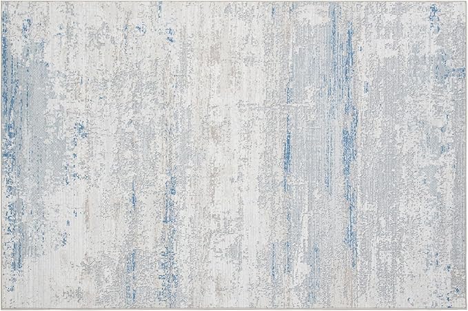 Washable Rugs 4x6 Area Rugs for Living Room- Modern Abstract Rugs for Bedroom,Dining Room,Kids Room,Ultra Soft Low Pile Small Carpet with Non Slip Rubber Backing,Neutral Accent Nursery Rug