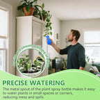 Dreyoo Squeeze Bottle for Hanging Plants, 19" Long Spout Plant Watering Bottle, Easy Squeeze Indoor/Outdoor Watering Can Alternative, Precise Sprinkling for Hanging Baskets, Houseplants, 8oz(Blue)