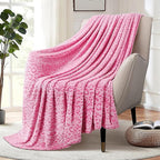 MACEVIA Flannel Fleece Twin Blanket for Couch, Pink 3D Cheetah Blanket for Adult, Lightweight Warm Cozy Soft Leopard for Bed Sofa 260GSM, Suitable for All Seasons (Pink Leopard,60x80inches)