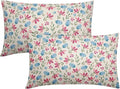 Easter Pink Blue Floral Pillow Covers 12x20 Set of 2 Spring Vintage Rustic Old Style Cute Flower Cream Print Decorative Outdoor Pillowcases Farmhouse Throw Cushion Case Decor for Couch Sofa Bed