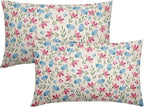 Easter Pink Blue Floral Pillow Covers 12x20 Set of 2 Spring Vintage Rustic Old Style Cute Flower Cream Print Decorative Outdoor Pillowcases Farmhouse Throw Cushion Case Decor for Couch Sofa Bed