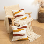 lifein Boho Pillow Covers 18x18 Set of 2 Boho Tufted Throw Pillow Covers Aesthetic Decorative Cushion Covers Farmhouse Pillow Case for Couch Sofa Bed Living Room,Home Decor
