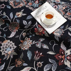 Rugcomf Vintage Paisley Round Rug 4ft - Machine Washable Area Rug, Non-Slip Low Pile Floral Carpet for Entryway, Living Room, Bedroom, Dining Room, Kids, Bathroom, Office - Black
