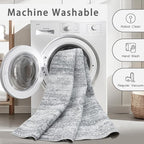 Washable Rugs 5x7 Area Rugs for Living Room,Rugs for Bedroom,Large Carpets,Ultra Soft Faux Wool Retro Dining Room Rug,Non Slip&Non-Shedding Low Pile Vintage Print Rug for Home Office-Grey Cream
