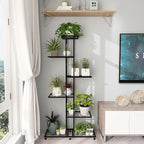 Plant Stand Indoor Outdoor Plant Stands for Patio 6 Tier Tall Plant Stand Metal Flower Shelf Multilayer Flower Holder Modern Black Corner Decoration Racks for Gardern,Balcony,Hallway (6-Tier)