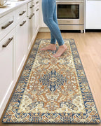 DEXI Kitchen Mats for Floor Cushioned, 23x59 Wide Runner Rug Non Slip, Waterproof Soft Comfort Standing Padded Anti Fatigue Decorative, Beige Brown