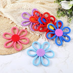 Ripeng 6 Pcs Boho Nursery Decor Flower Daisy Wall Art 6 Inch Woven Macrame Wall Hanging Bohemian Flower Decor Daisy Nursery for Baby Girls Kids Home Bedroom (Vibrant Color)