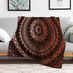 Mandala Throw Blanket Enclosing Magic Circle Egyptian Folkloric Culture Pattern Blanket for Sofa Bed Couch Chair Or Dorm 40"x50"