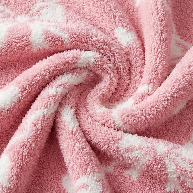 WRENSONGE Throw Blanket Diamond Bowknot Pink Soft Cozy Fluffy Warm Throw for Couch Sofa Bed Camping Picnic Travel Lightweight - 50"*60"