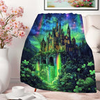 Fantasy Castle Throw Blanket 40x50 Inches | Aurora Magical Fleece Blanket for Couch Sofa Bed | Fairy Tale Landscape Decorative Throw | Soft Cozy Gift for Women Girls
