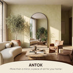 Antok 71" x32” Arched Full Length Floor Mirror, Black Aluminum Frame, Free Standing/Wall Mount/Leaning for Bedroom, Living Room, Dressing Room