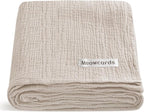 meowcards Muslin Swaddle Blankets for Baby, Unisex Baby Boys Girls Essentials, Large 47 x 47 inches, Boho Receiving Blankets Newborn Registry Must Haves (Beige, Simple)