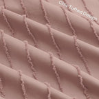 JELLYMONI Pillowcases King Size Smokey Pink 2 Pack Boho Striped Bed Pillow Covers 20x36in Polyester Envelope Pillow Shams Tufted Bohemian Textured (Pillows are not Included)