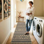 Lahome Easy Jute Boho Hallways Rug, 2x8 Runner Rug for Kitchen, Nature Non Slip Washable Indoor Outdoor Carpet, Low Pile Front Door Carpet for Entry Laundry Room Foyer Decor