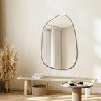 PERFNIQUE Irregular Wall Mirror Asymmetrical Mirror, 40''x26'' Black Mirror for Bathroom Bedroom Living Room Entryway, Decorative Modern Wall Decor, Wall Mounted Mirror (Black, 40" x 26")