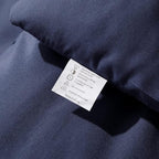 ROSGONIA Oversized King Comforter 120x120, 3pcs Super King Comforter (1 Navy Blue Comforter & 2 Pillowcases) Lightweight Warm Bedding Blanket Quilts