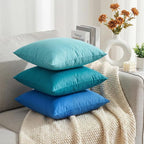 Thmyo 4-Pack 100% Cotton Comfortable Solid Decorative Throw Pillow Case, Square Cushion Cover Pillowcase Sublimation Blank Pillow Covers DIY Throw Pillowcase for Sofa (26x26 inch/ 66x66cm,Green)