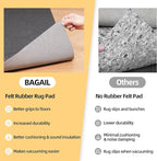 BAGAIL Felt and Natural Rubber Backing Rug Pads 1/4” Thick, 9 x 12 Ft Non Slip Carpet Gripper Keep Rugs in Place, Under Area Rug Protective Cushioned Pads, Carpet Runners, Hardwood Floors Protection