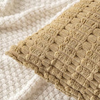 MIULEE Pack of 2 Corduroy Decorative Throw Pillow Covers 24x24 Inch Soft Boho Striped Pillow Covers Modern Farmhouse Home Decor for Sofa Living Room Couch Bed Khaki